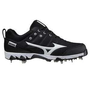 Mizuno Men's Size 12 9-Spike Ambition 2 Black/White Baseball Low Metal‎ Cleats